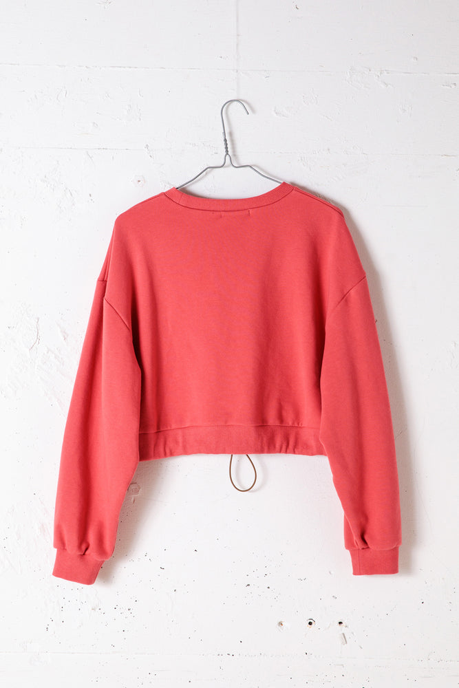 CROPPED SWEAT TOP / CORAL
