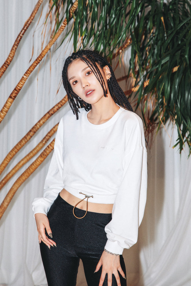 CROPPED SWEAT TOP / WHITE